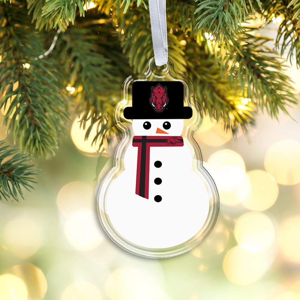 Arkansas Razorbacks - Arkansas Snowman Double-Sided Ornament