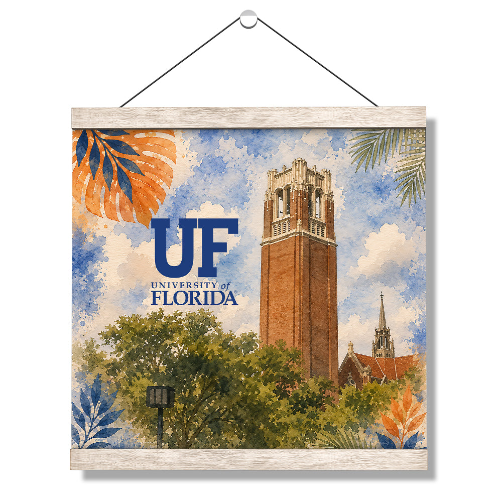 Florida Gators - Tropical Century Tower UF - College Wall Art #Hanging Canvas