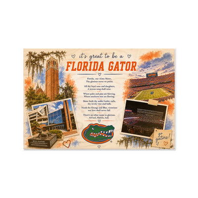 Florida Gators - It's Great to be a Florida Gator Alma Mater - College Wall Art #Wood