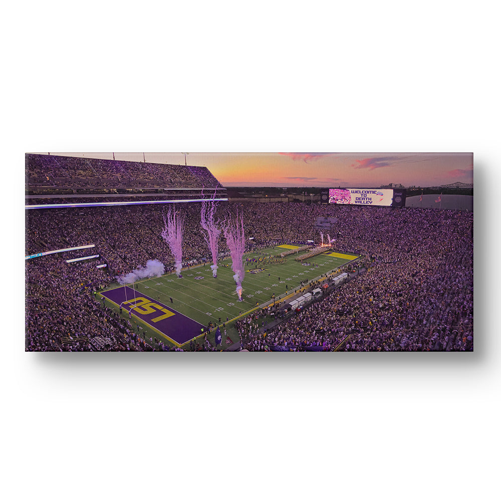 LSU Tigers - LSU Enter LSU Football Panoramic - College Wall Art #Canvas