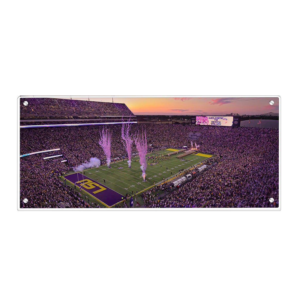 SU Tigers - LSU Enter LSU Football Panoramic - College Wall Art #Metal