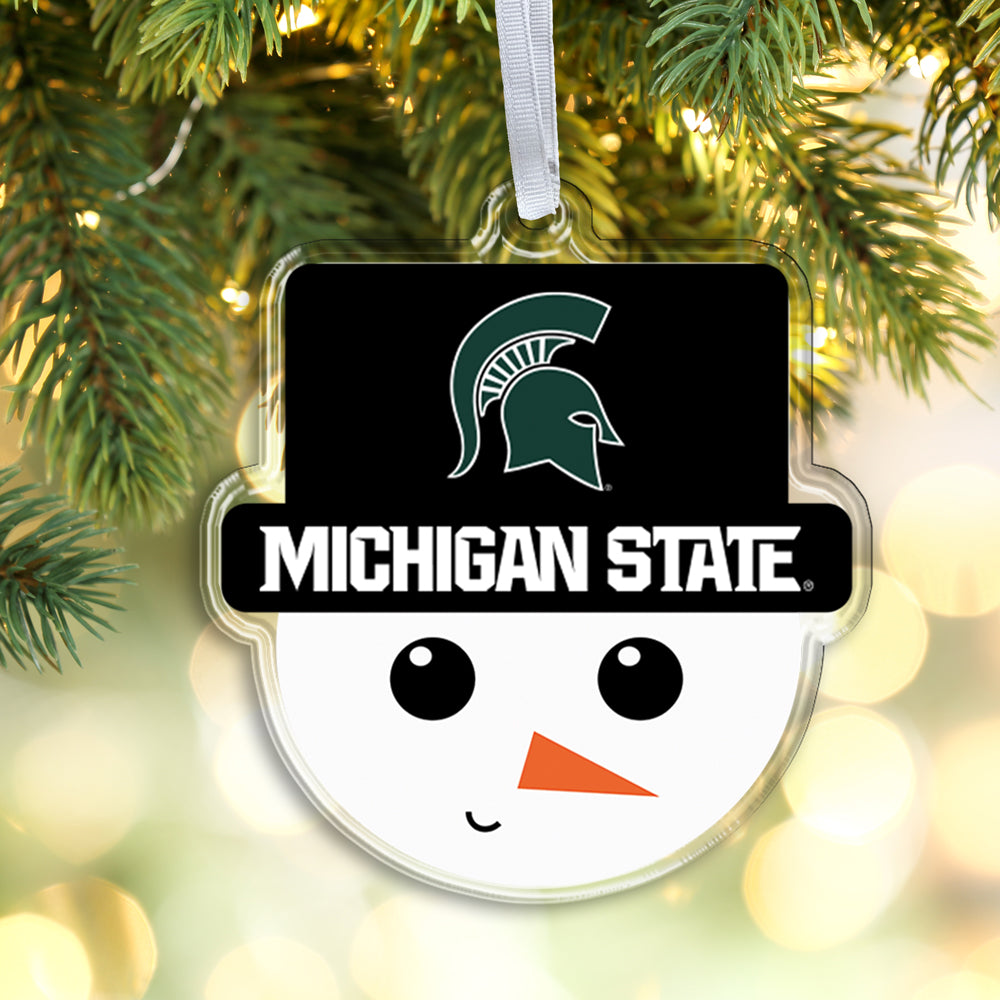 Michigan State Spartans - Michigan State Snowman Face Ornament
