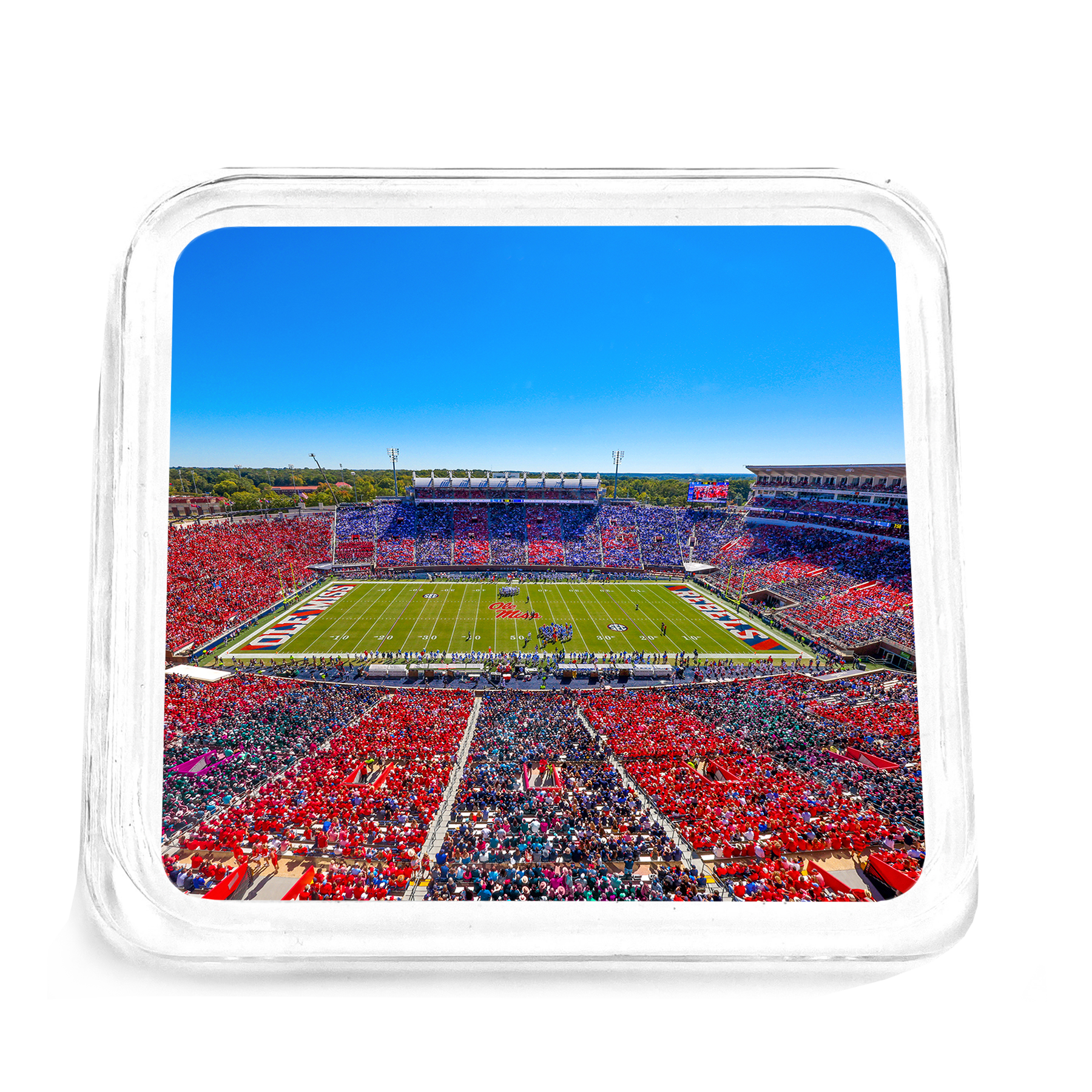 Ole Miss Rebels - Ole Miss Stripe Out Drink Coaster - College Wall Art #Coaster