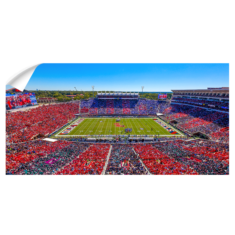 Ole Miss Rebels - Ole Miss Stripe Out Panoramic - College Wall Art #Wall Decal