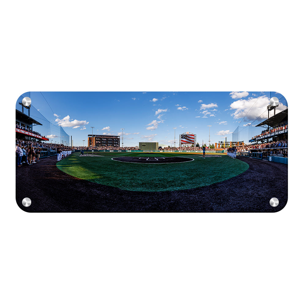 Mississippi State Bulldogs - Baseball Stars & Stripes Panoramic - College Wall Art #Metal
