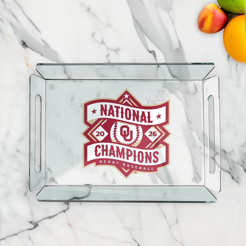 Oklahoma Sooners - Baseball National Champions Decorative Acrylic Serving Tray