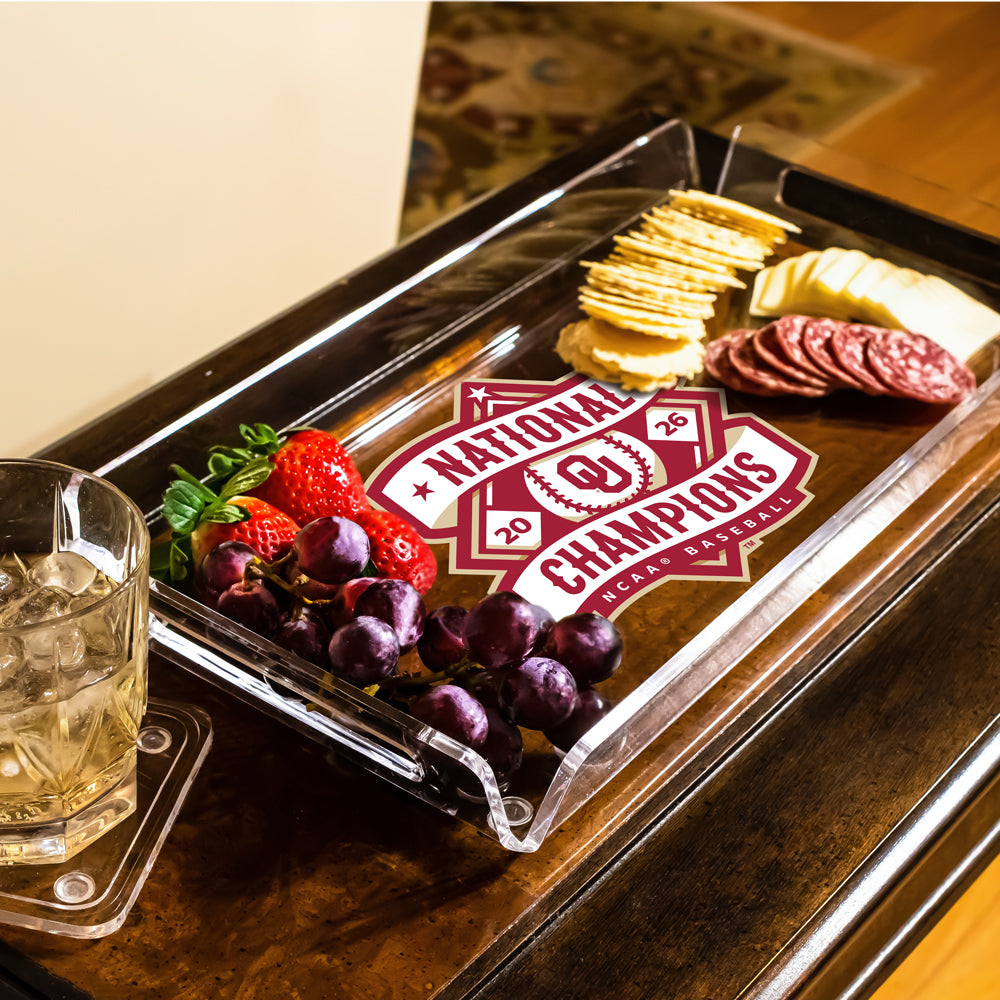 Oklahoma Sooners - Baseball National Champions Decorative Acrylic Serving Tray