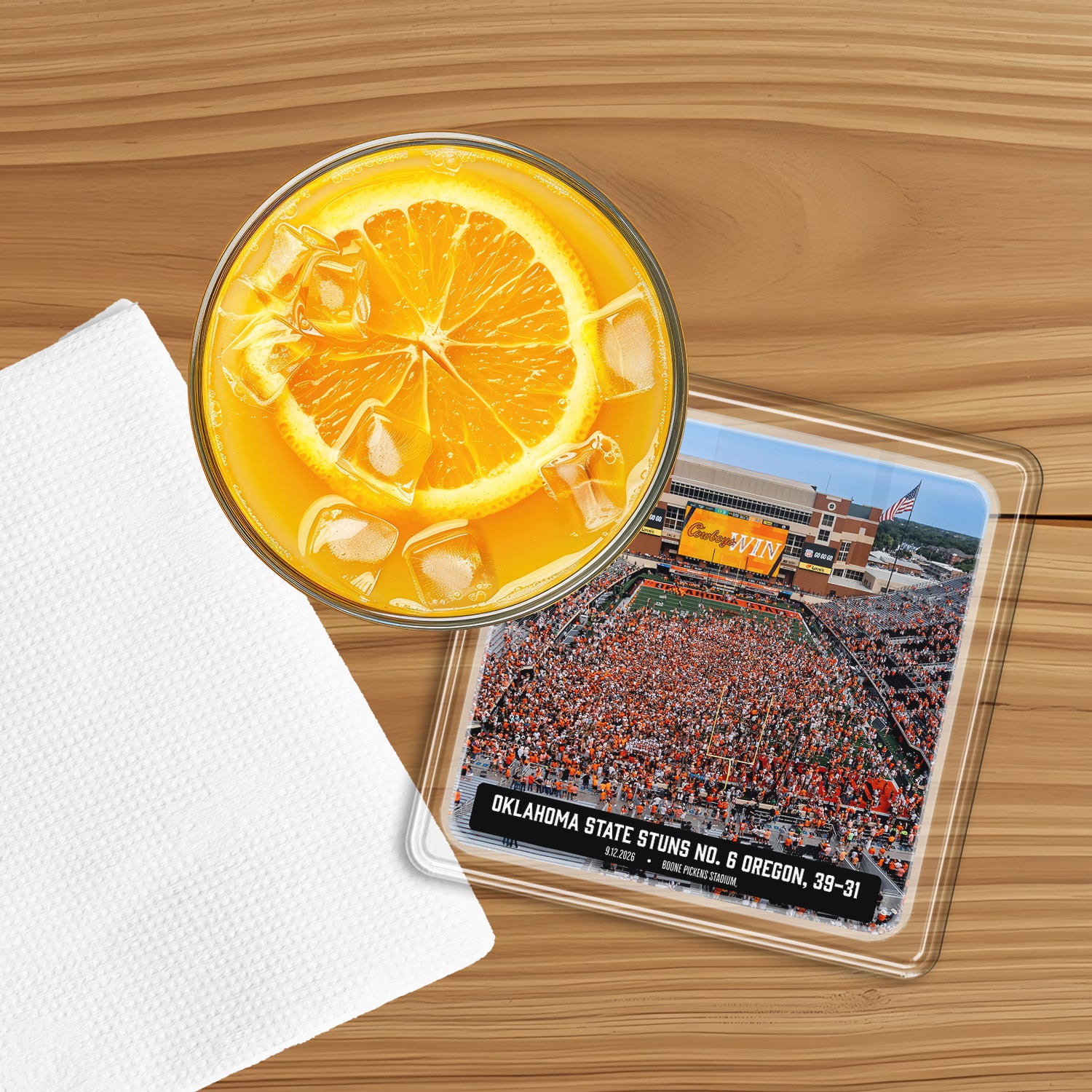 Oklahoma State Cowboys - Oklahoma State Stuns No. 6 Oregon Drink Coaster