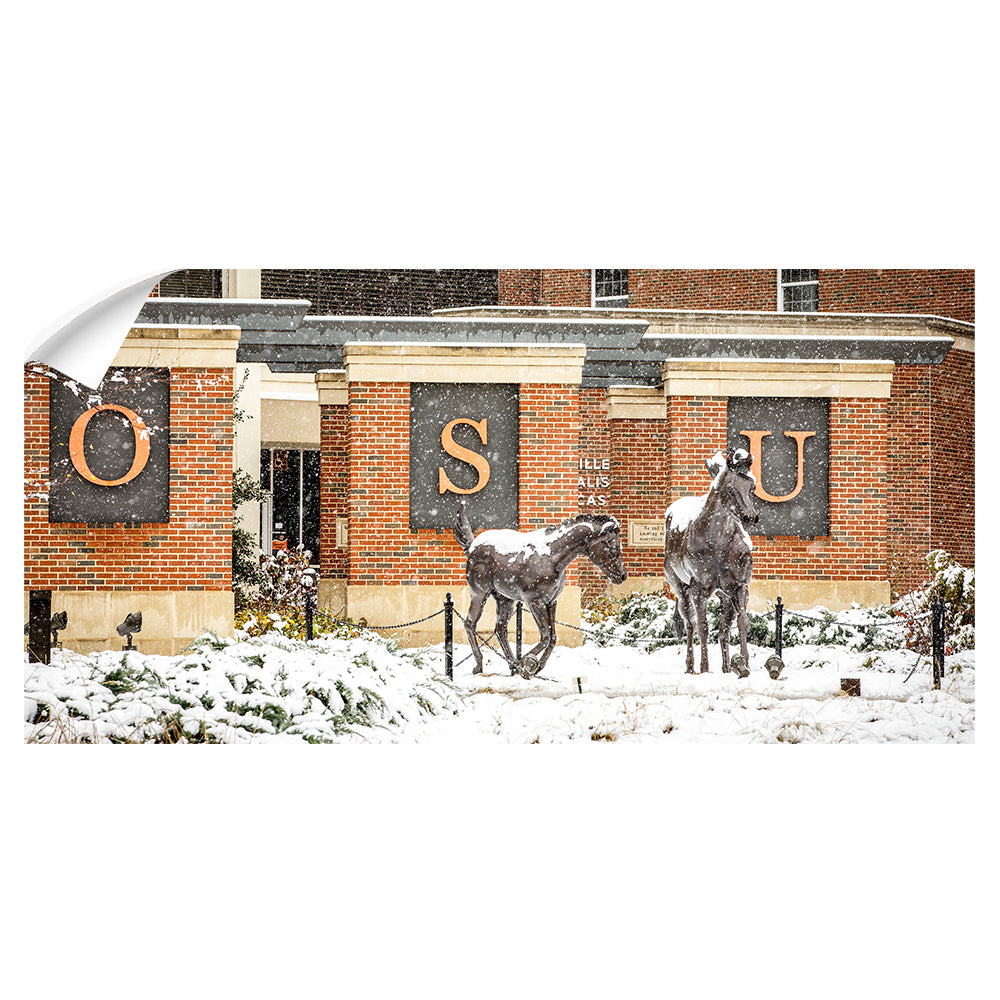Oklahoma State Cowboys - OSU Winter Dusting Panoramic - College Wall Art #Wall Decal