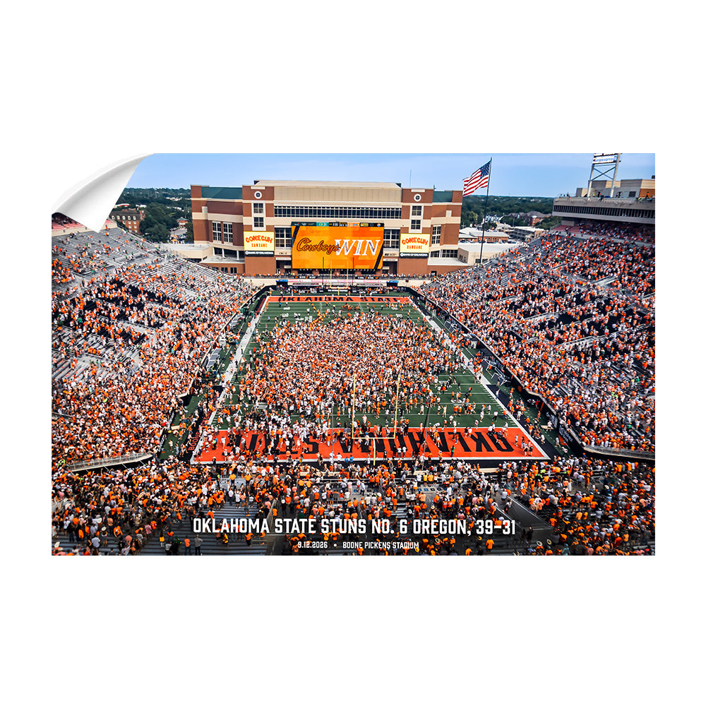 Oklahoma State Cowboys - Oklahoma State Stuns No. 6 Oregon - College Wall Art #Wall Decal