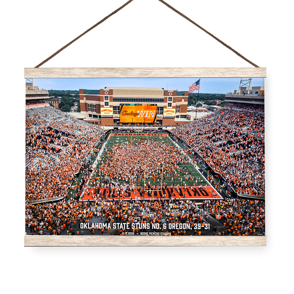 Oklahoma State Cowboys - Oklahoma State Stuns No. 6 Oregon - College Wall Art #Hanging Canvas