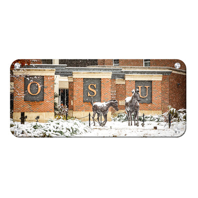 Oklahoma State Cowboys - OSU Winter Dusting Panoramic - College Wall Art #Metal