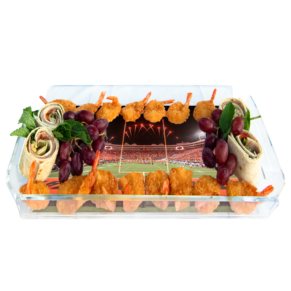 Oklahoma State Cowboys - Boone Pickens Stadium from the End Zone Decorative Acrylic Serving Tray