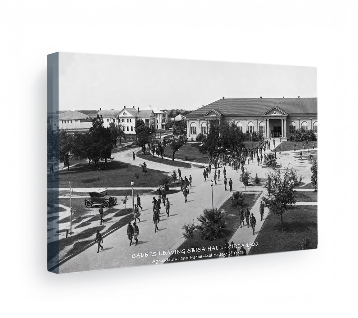 Texas A&M Aggies - Sesquicentennial Vintage Cadets Leaving Sbisa Hall Circa 1920