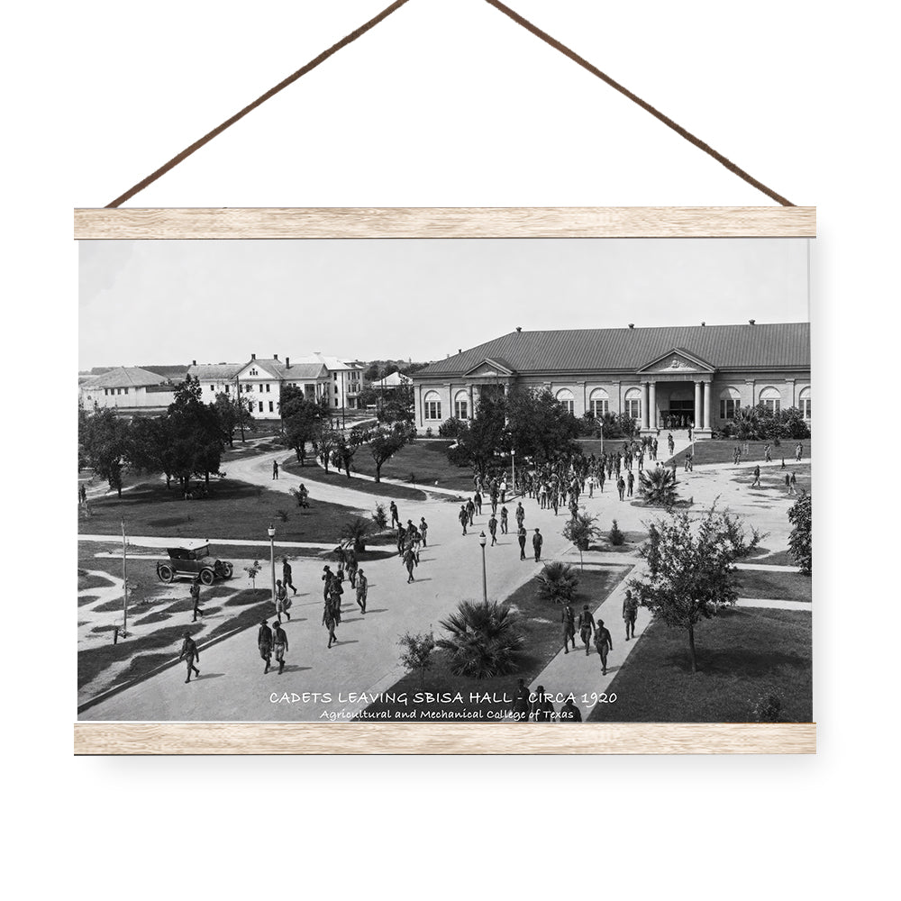 Texas A&M Aggies - Sesquicentennial Vintage Cadets Leaving Sbisa Hall Circa 1920