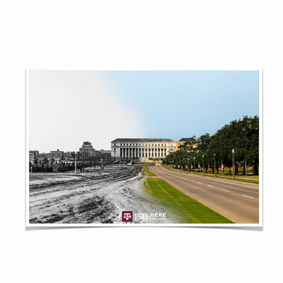 Texas A&M Aggies - Sesquicentennial Old Main Then and Now