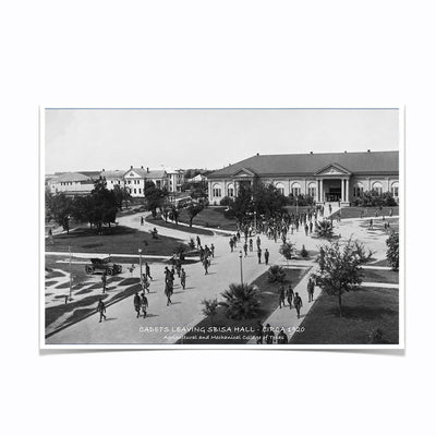 Texas A&M Aggies - Sesquicentennial Vintage Cadets Leaving Sbisa Hall Circa 1920