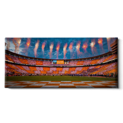 Tennessee Volunteers - Vols Win Checker Neyland Panoramic - College Wall Art #Canvas