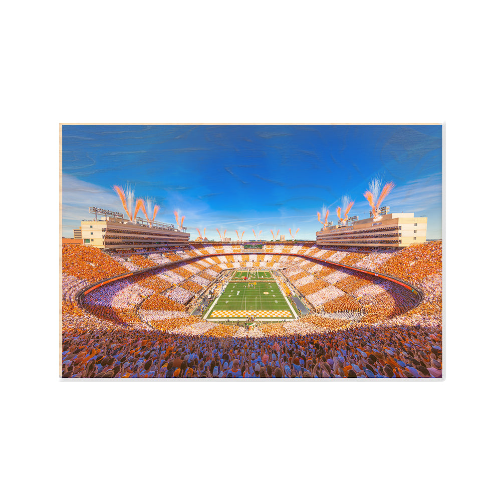 Tennessee Volunteers - Checker Neyland It's Football Time in Tennessee - College Wall Art #Wood
