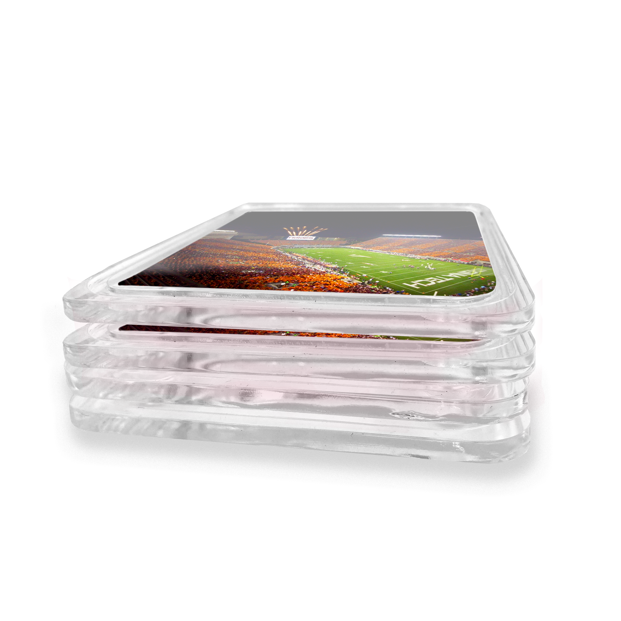 Virginia Tech Hokies - Aerial Striped Lane Stadium Acrylic Drink Coaster