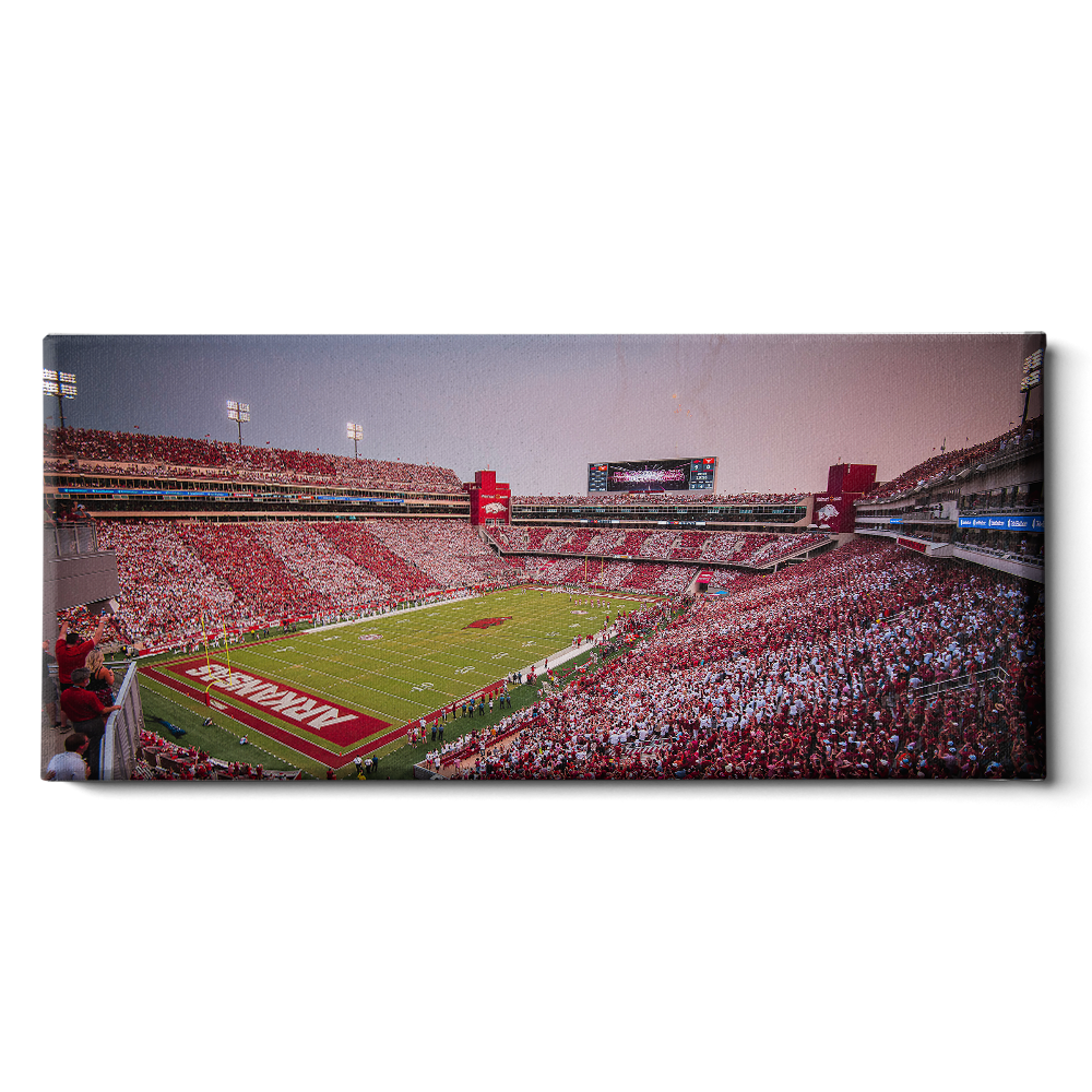 Arkansas Razorbacks - Touchdown Arkansas Stripe Out Panoramic - College Wall Art #Canvas