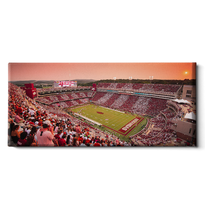 Arkansas Razorbacks - Aerial Donald W. Reynolds Razorback Stadium Stripe Out Panoramic - College Wall Art #Canvas