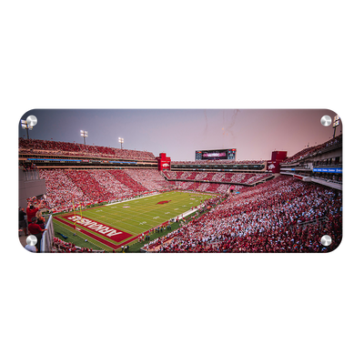 Arkansas Razorbacks - Touchdown Arkansas Stripe Out Panoramic - College Wall Art #Metal