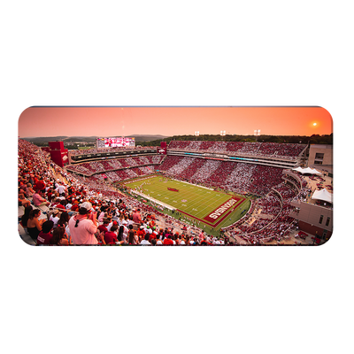 Arkansas Razorbacks - Aerial Donald W. Reynolds Razorback Stadium Stripe Out Panoramic - College Wall Art #PVC