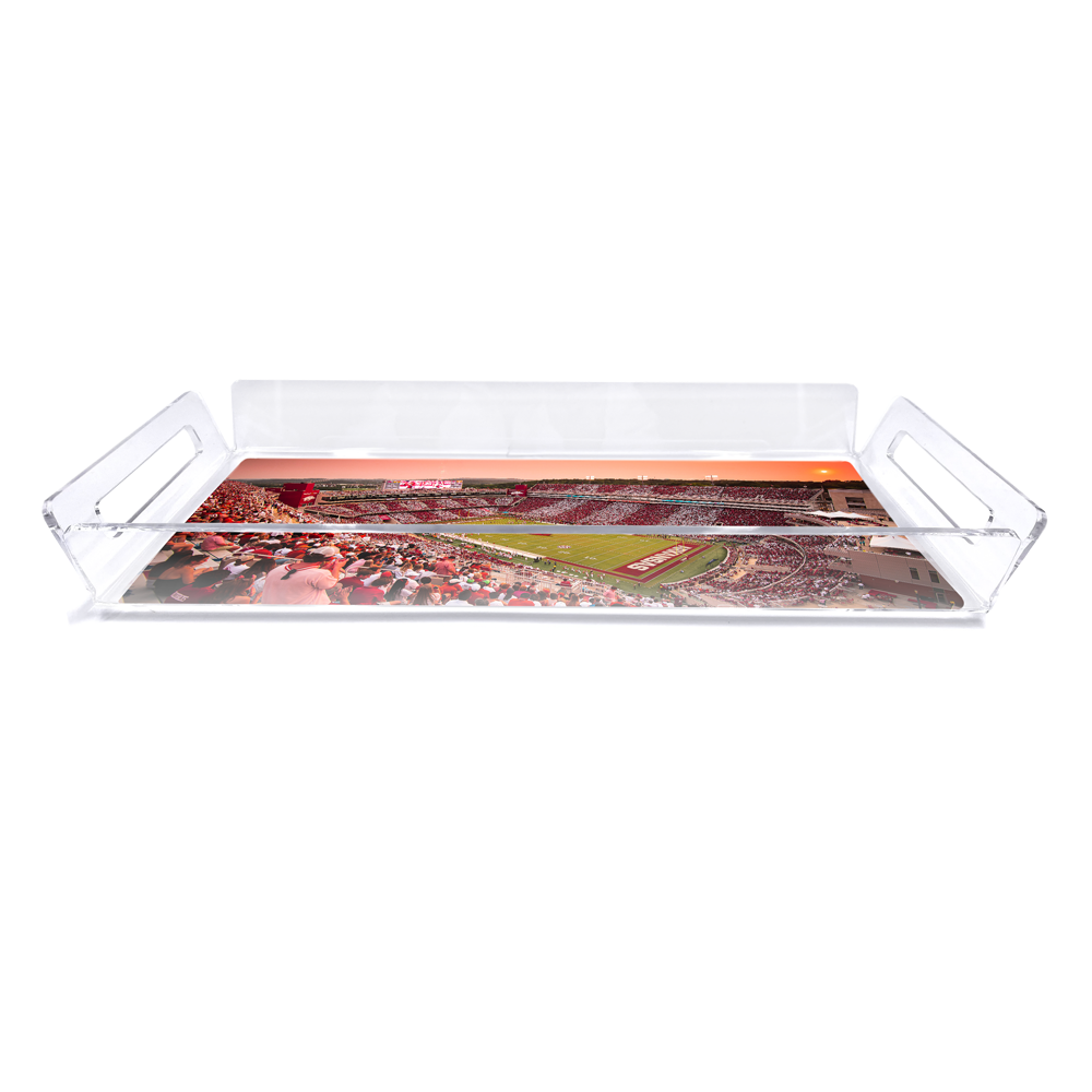 Arkansas Razorbacks - Aerial Donald W. Reynolds Razorback Stadium Stripe Out Decorative Tray