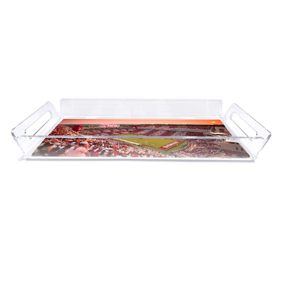 Arkansas Razorbacks - Aerial Donald W. Reynolds Razorback Stadium Stripe Out Decorative Tray