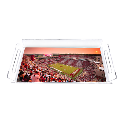 Arkansas Razorbacks - Aerial Donald W. Reynolds Razorback Stadium Stripe Out Decorative Tray