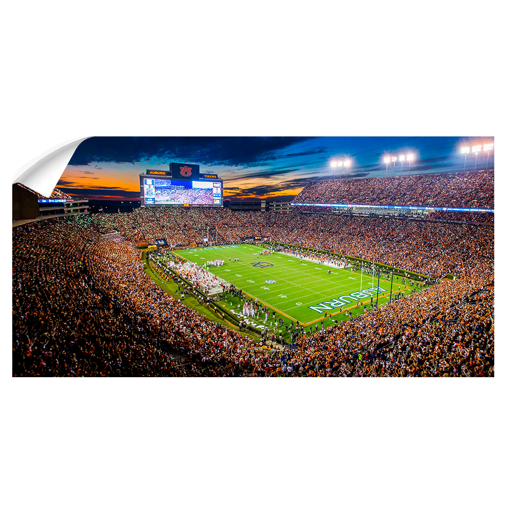 Auburn Tigers - Auburn Lights Panoramic - College Wall Art #Wall Decal