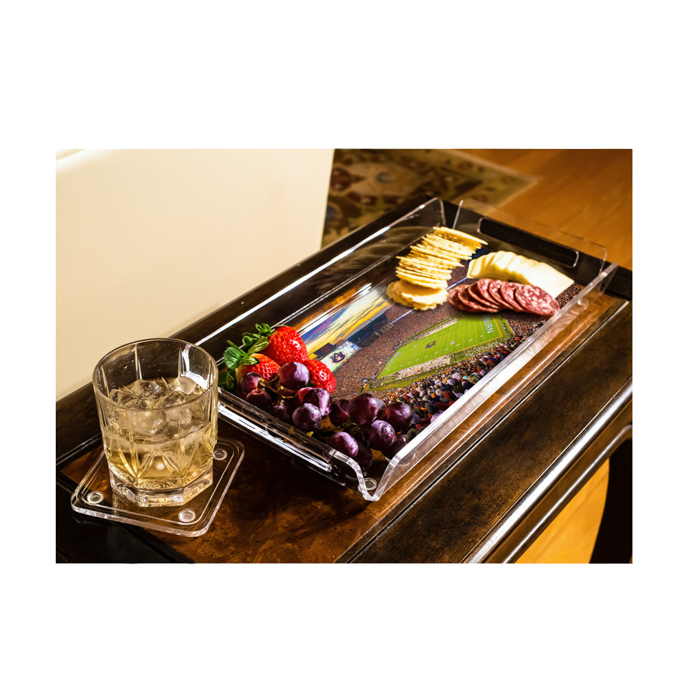 Auburn Tigers - Jordan-Hare Stadium Sunset Decorative Tray