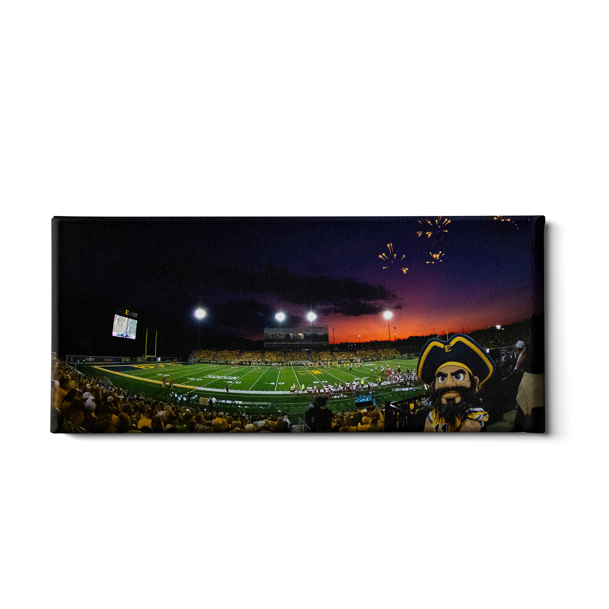 ETSU - Sunset Score with Bucky Panoramic - College Wall Art#Canvas