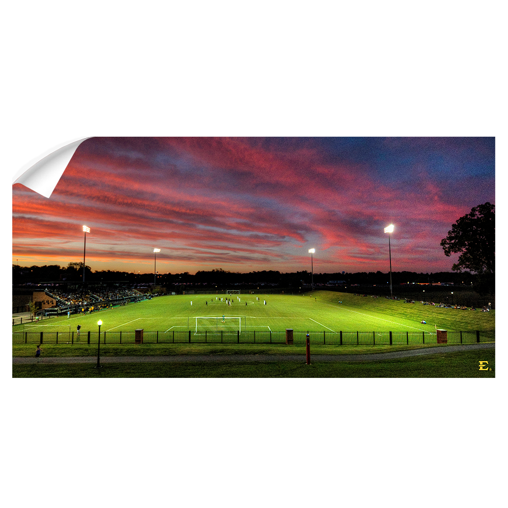 ETSU - Soccer Sunset Panoramic - College Wall Art#Wall Decal