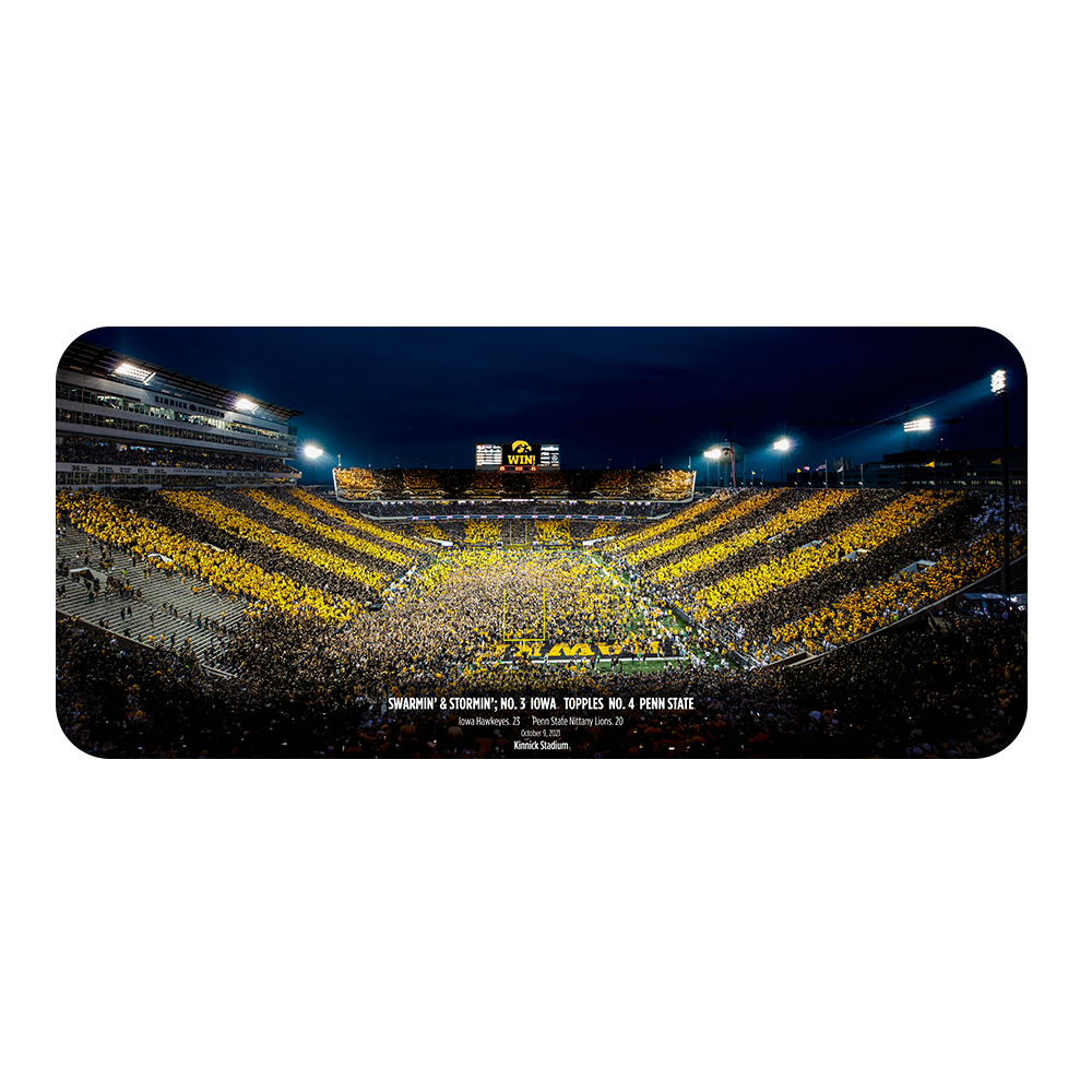 Iowa Hawkeyes - Swarmin' & Stormin' No. 3 Iowa Topples No 4 Penn State - College Wall Art #PVC