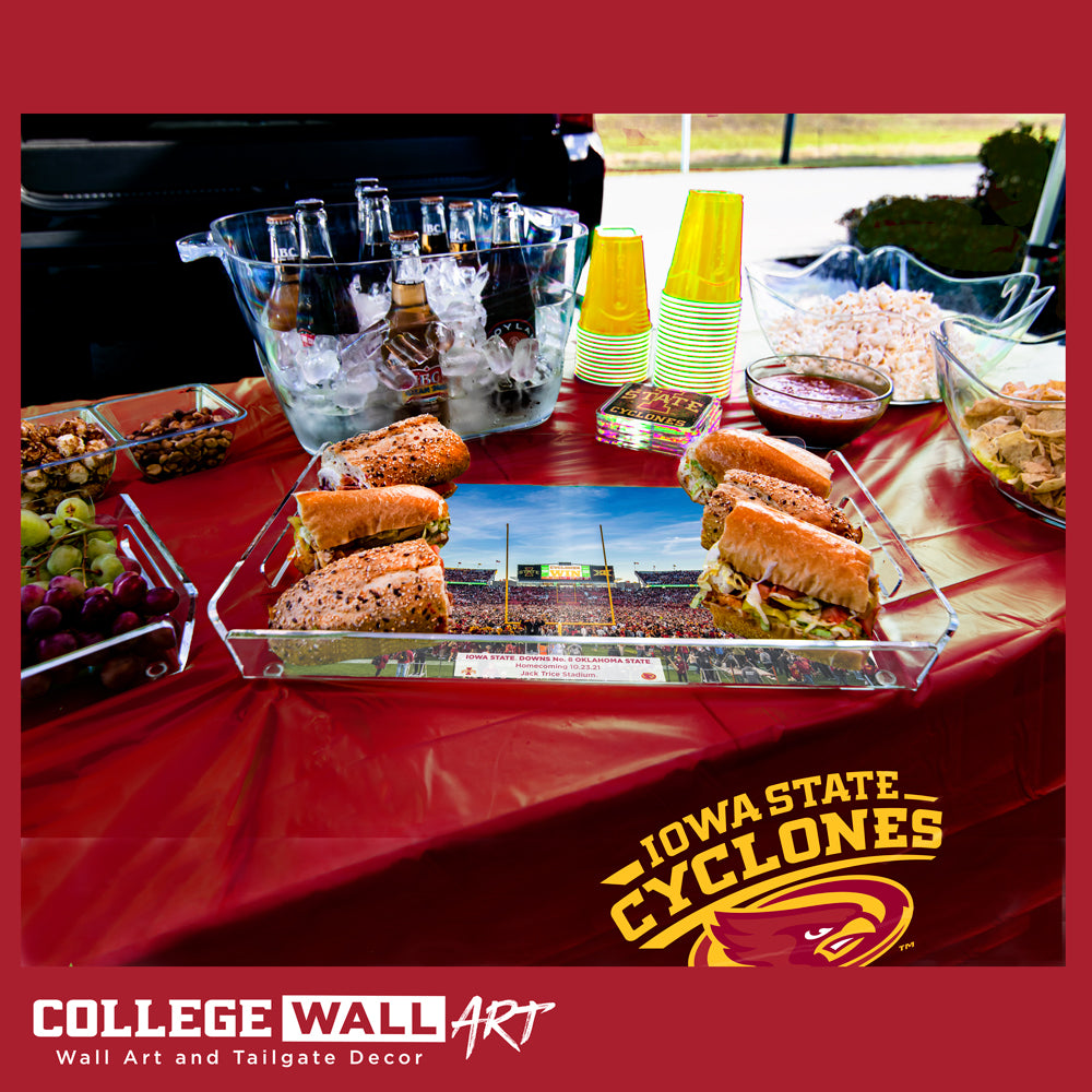 Iowa State Cyclones - Iowa State Downs No 8 Oklahoma State Decorative Serving Tray