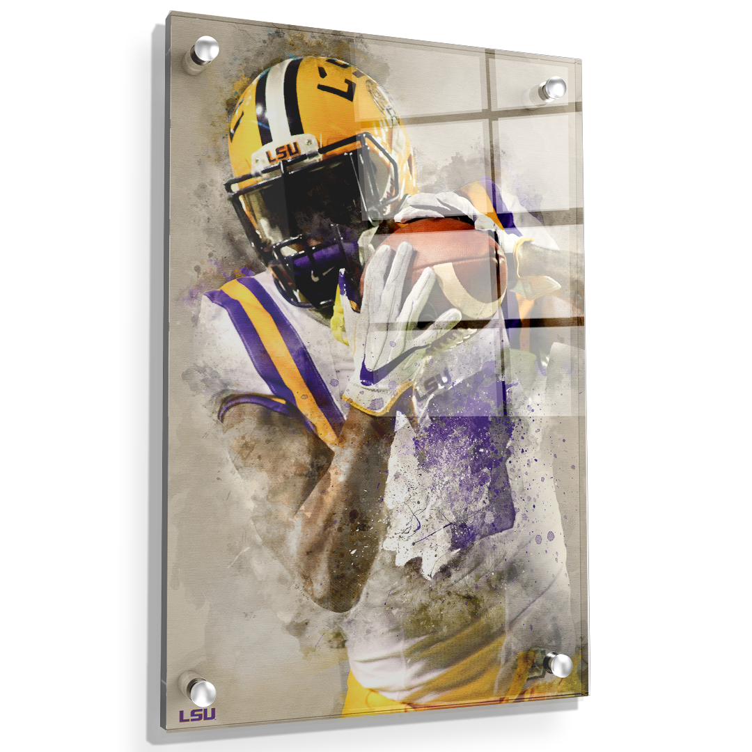 LSU Tigers - LSU Catch Watercolor - College Wall Art #Acrylic