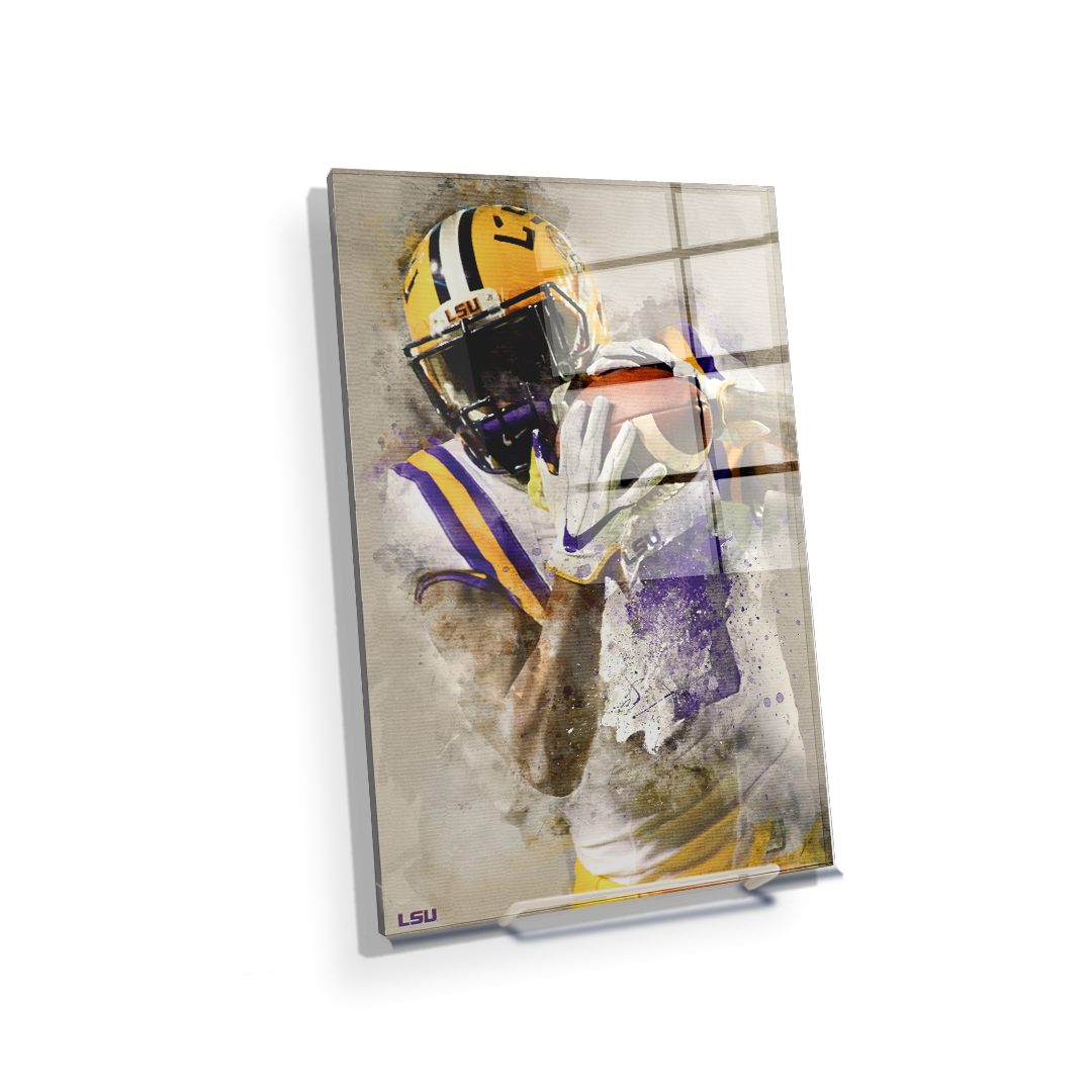 LSU Tigers - LSU Catch Watercolor - College Wall Art #Acrylic Mini