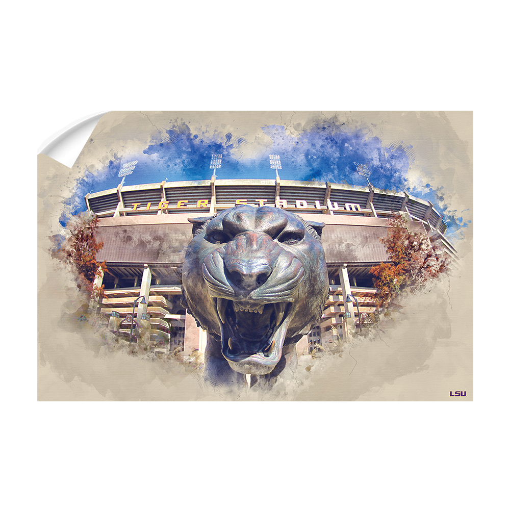 LSU Tigers - LSU Tiger Watercolor - College Wall Art #Wall Decal
