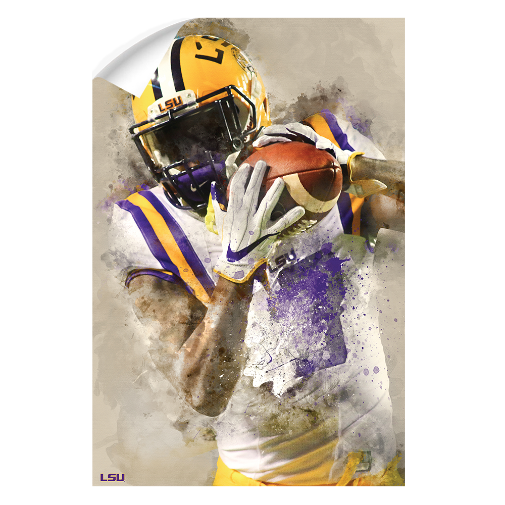 LSU Tigers - LSU Catch Watercolor - College Wall Art #Wall Decal