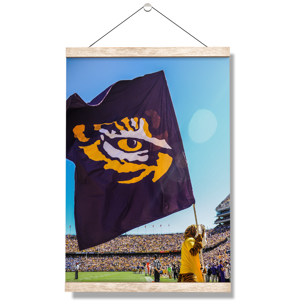 LSU Tigers - Tiger Flag - College Wall Art #Hanging Canvas
