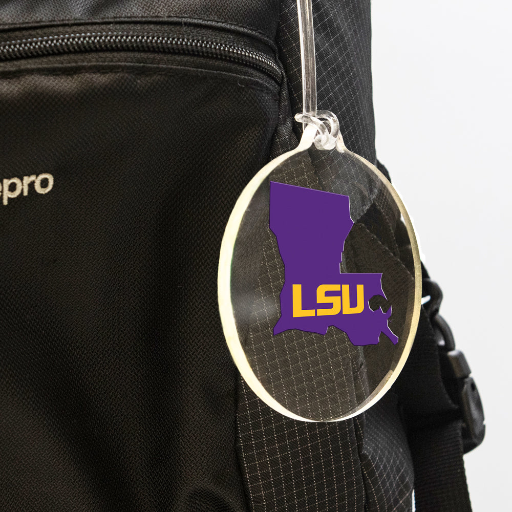 LSU Tigers - LSU State Purple Bag Tag & Ornament