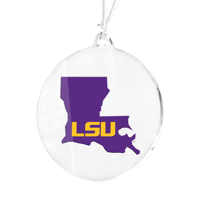 LSU Tigers - LSU State Purple Bag Tag & Ornament