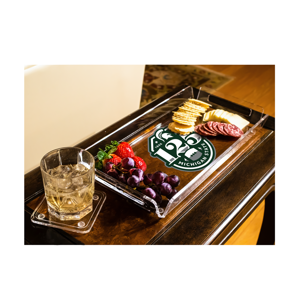 Michigan State Spartans - Michigan State 125th Year of Football Decorative Serving Tray