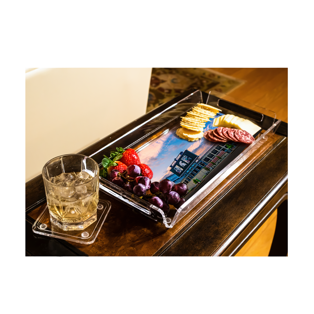 Michigan State Spartans - Sunset Spartan Stadium Decorative Serving Tray
