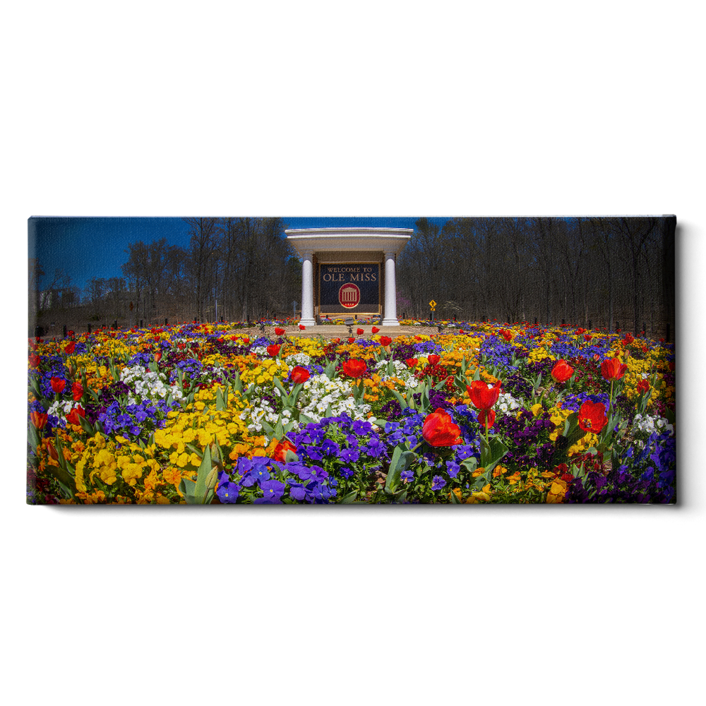Ole Miss Rebels - Welcome to Ole Miss Spring Flowers - College Wall Art #Canvas