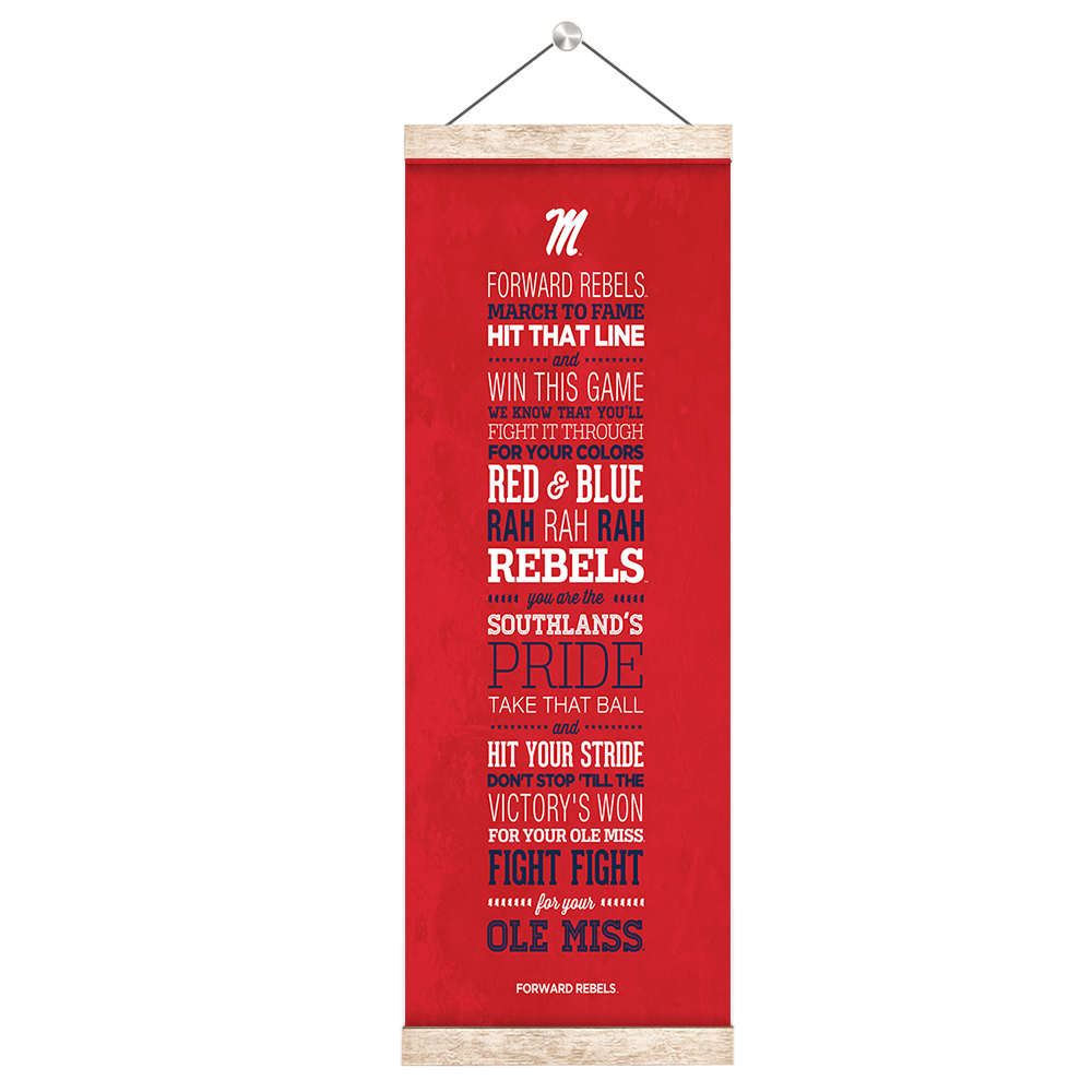 Ole Miss Rebels - Fight Song - College Wall Art #Hanging Canvas