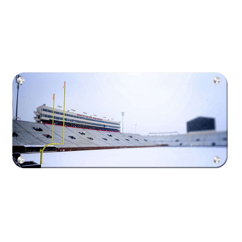 Ole Miss Rebels - Snow Day Vaught Hemingway Pano - College Wall Art #Metal