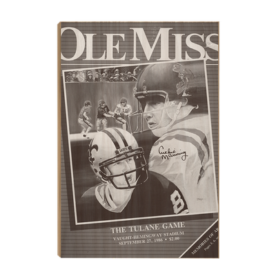 Ole Miss Rebels - Vintage Archie Manning Day - College Wall Art #Wood